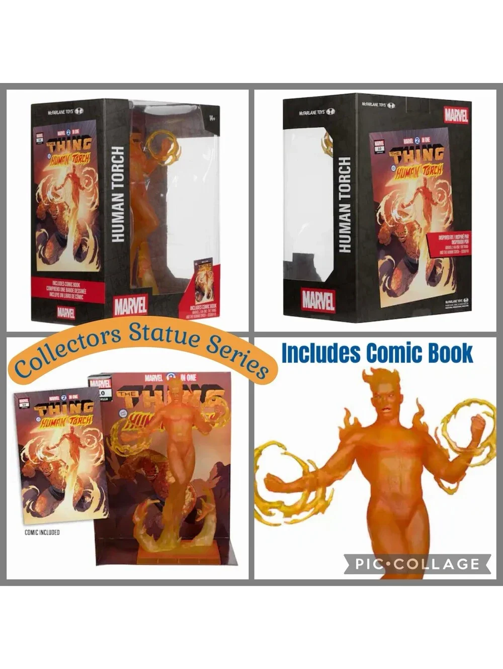 🔥NIB! Mcfarlane MARVEL PVC Human Torch 1/6 Scale Statue Collectors Series 🔥